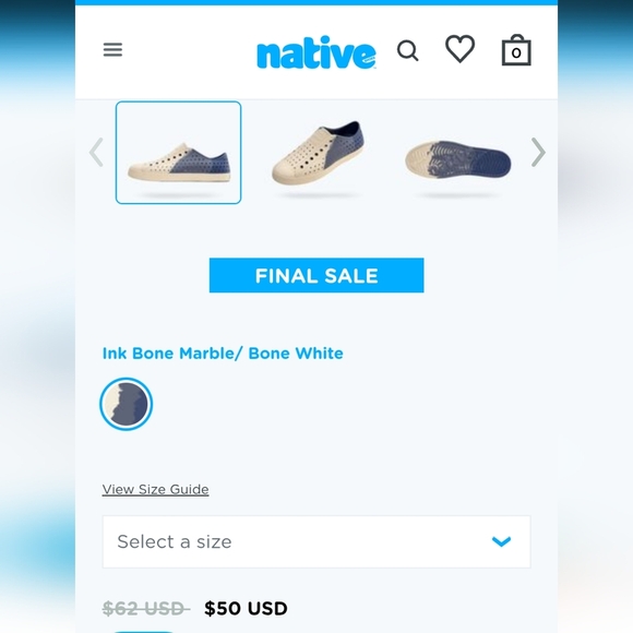 Native Kids Shoes Jefferson Bloom Marbled Child Cream and Blue size 8 - Picture 12 of 12